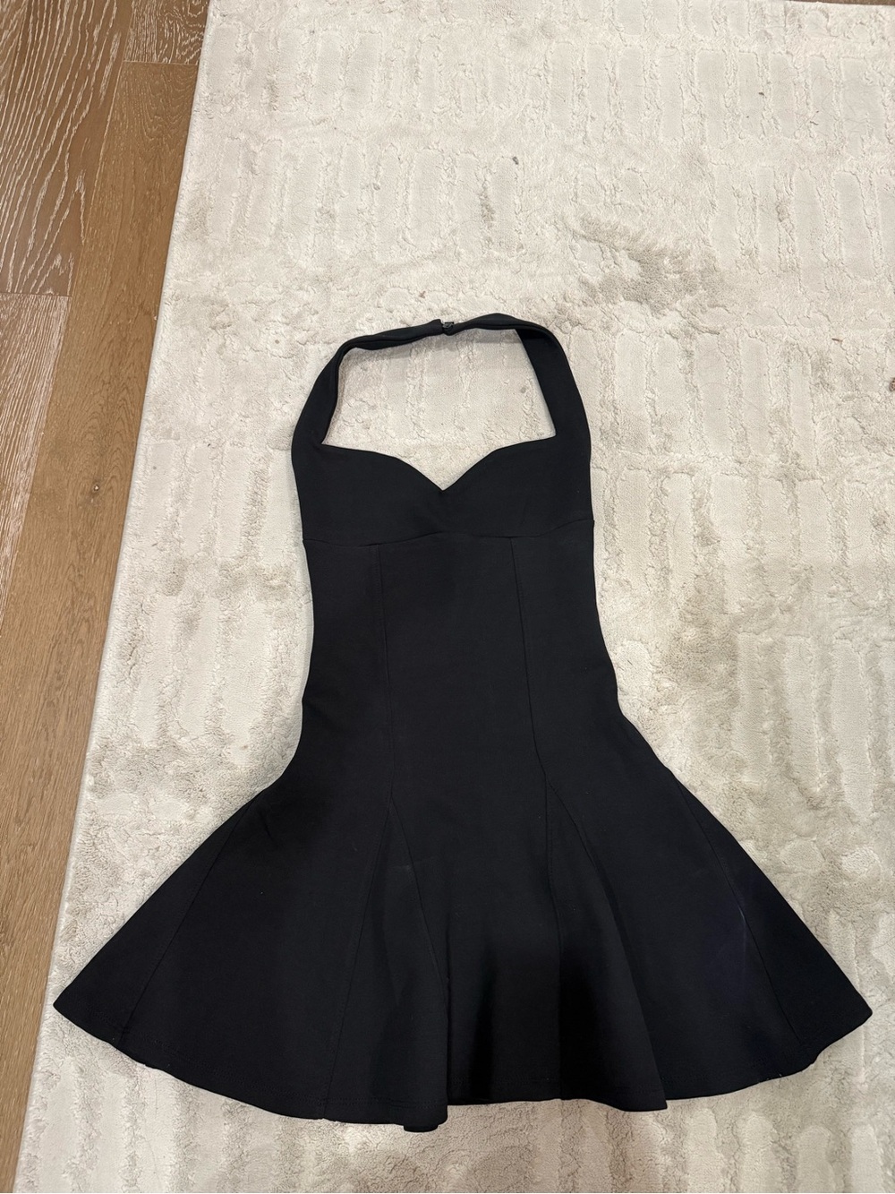 Zara Black Halter Fit & Flare Mini Dress